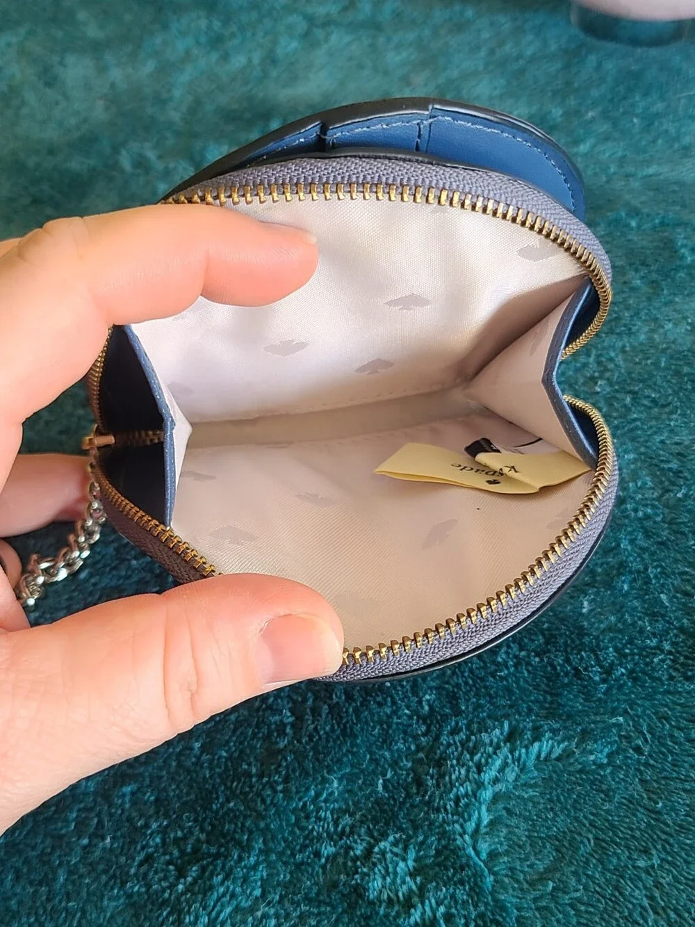 kate spade Blue Leather Wallet With Keychain